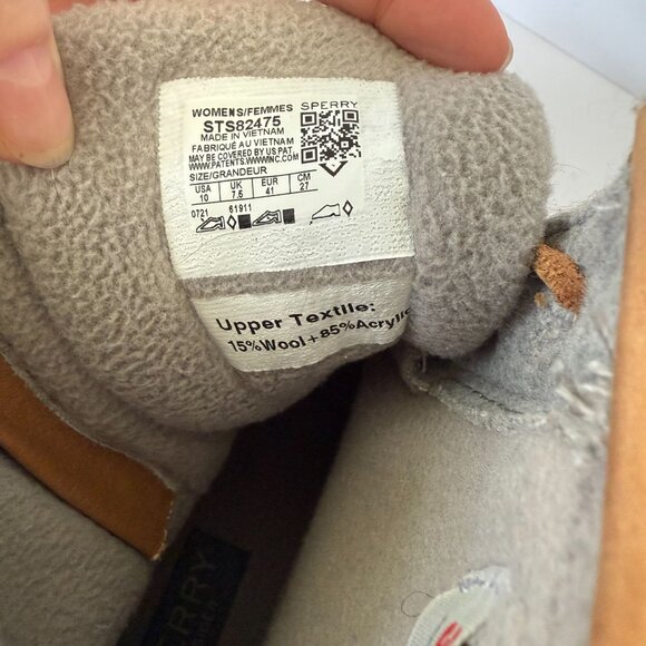 Sperry Womens Duck Boots 3M Thinsulate Insulation Size 10M Gray Tan Wool - Picture 4 of 11